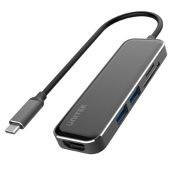 Szklany hub USB-C HDMI 2x USB 3.0 Czytnik SD | Unitek D1036A