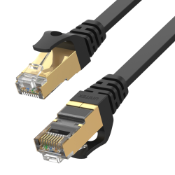 Płaski kabel sieciowy LAN SSTP Cat.7 10Gbps 10m czarny | Unitek