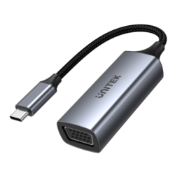 Adapter USB-C na VGA FullHD 1080p 60Hz aluminiowy | Unitek V1413A