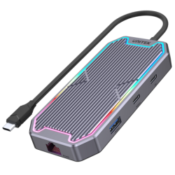 Gamingowy hub USB-C HDMI 2.0 4K 60Hz RJ45 Jack PD | Unitek