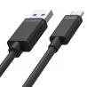 Kabel USB-A do USB-C krótki 25cm czarny | Unitek Y-C480BK