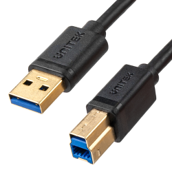 Kabel USB-A do USB-B 3.0 do drukarki 5Gbps 2m czarny | Unitek