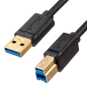 Kabel USB-A do USB-B 3.0 do drukarki 5Gbps 2m czarny | Unitek