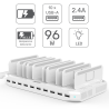 Stacja ładująca USB 10 portów 96W 2.4A biała | Unitek Y-2172