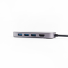 Hub USB-C do 3x USB-A HDMI 4K RJ45 PD 100W | Unitek D1084A