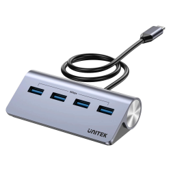 Ergonomiczny hub USB-C do 4x USB-A 5Gbps | Unitek uHUB Q4