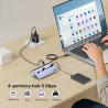 Ergonomiczny hub USB-C do 4x USB-A 5Gbps | Unitek uHUB Q4