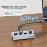 Ergonomiczny hub USB-C do 4x USB-A 5Gbps | Unitek uHUB Q4