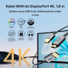 Aktywny kabel HDMI do DisplayPort 4K 60Hz 1.8m | Unitek
