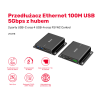 Przedłużacz USB 3.0 do 100m przez Ethernet z hubem | Unitek
