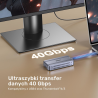 Kabel USB-C brelok USB4 40Gbps 240W 8K 13cm | Unitek C14179ABK
