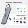 Hub USB-C 11w1 Dual Display HDMI VGA PD 100W | Unitek uHUB