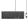 Klawiatura przewodowa nożycowa USB-C USB-A | Unitek SlimTap