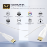 Kabel przewód HDMI 2.1 8K 60Hz biały 1,8m | Unitek C11090AWH
