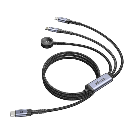 Zwinięty kabel UNITEK 3 w 1 gotowy do podróży