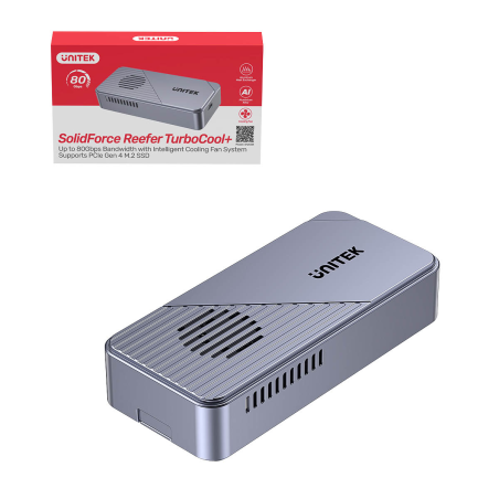 Obudowa SSD M.2 NVMe USB-C UNITEK SolidForceReefer TurboCool+ z opakowaniem