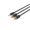 Kabel mini jack 3.5 mm - 2x RCA 3m Unitek C19022BK03