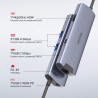 Aktywny Hub USB-C 6w1 HDMI 4K RJ45 PD 100W | Unitek H1112F