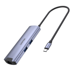 Aktywny Hub USB-C 6w1 HDMI 4K RJ45 PD 100W | Unitek H1112F