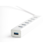 Hub USB 3.0 7 portów z zasilaczem srebrny | Unitek Y-3090