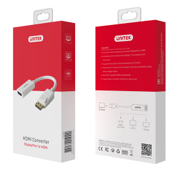 Adapter DisplayPort do HDMI 4K biały | Unitek Y-6332