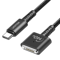 Kabel USB-C do MagSafe 3 140W 2m czarny oplot | Unitek