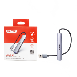 Hub USB-A rozdzielacz 4 porty aluminiowy | Unitek H1208A