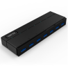 Hub USB 3.0 7 portów z zasilaczem czarny | Unitek Y-3184