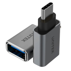 Adapter USB-C do USB OTG aluminiowy szary | Unitek Y-A025CGY