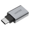 Adapter USB-C do USB OTG aluminiowy szary | Unitek Y-A025CGY