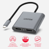 Adapter przejściówka USB-C do 2x DisplayPort 1.4 8K | Unitek