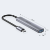 Hub USB-C rozdzielacz 4 porty USB-A aluminiowy | Unitek H1208B