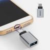 Adapter USB-C do USB OTG aluminiowy szary | Unitek Y-A025CGY